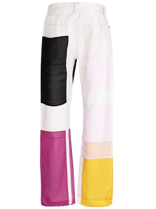 Multicolour cotton/silk pants Helmut Lang | O01DM205C4D